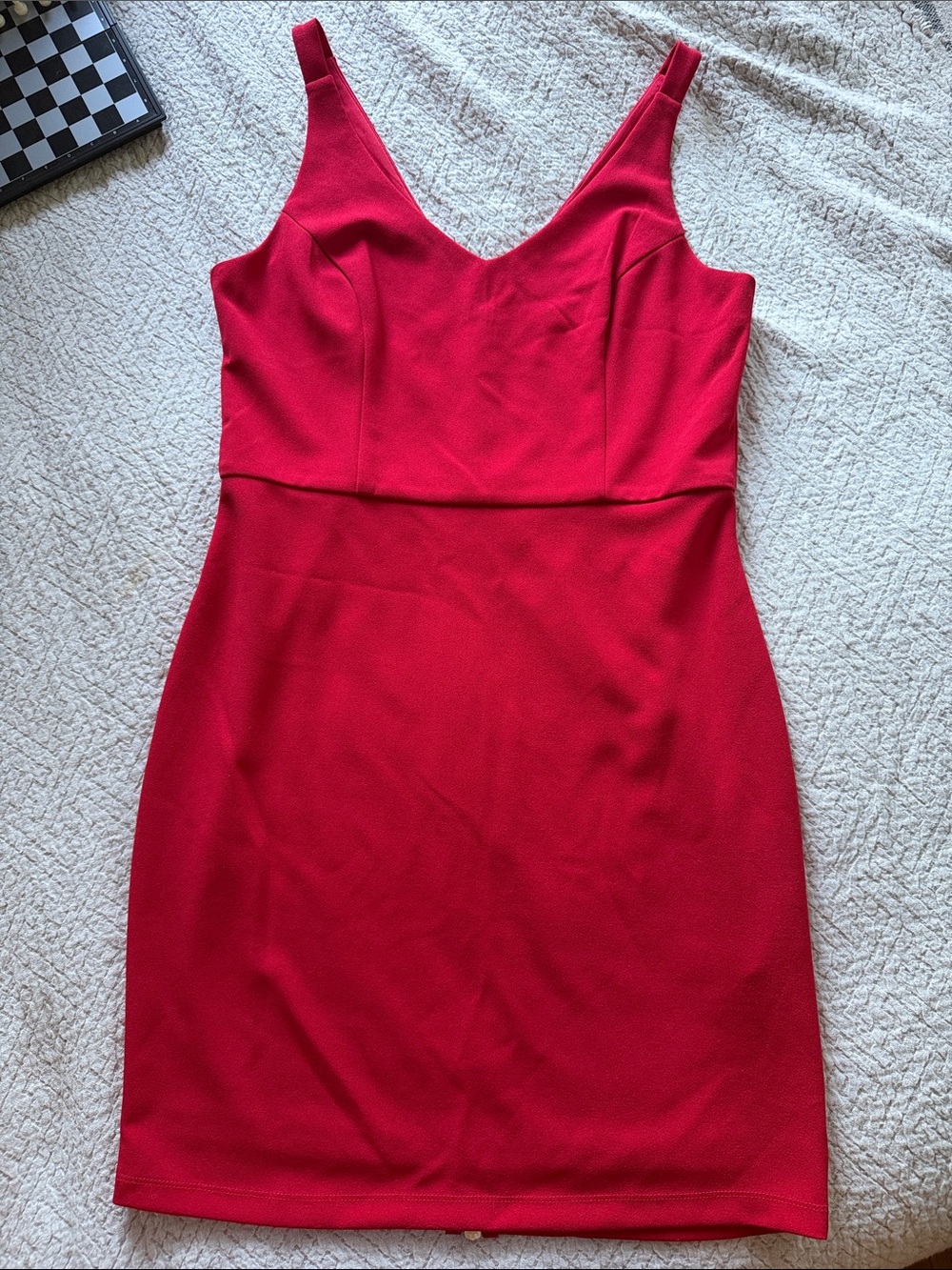 bebe Red V-Neck Mini Dress